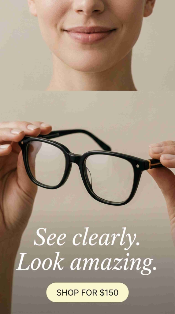 Glasses ad example by Zeely AI