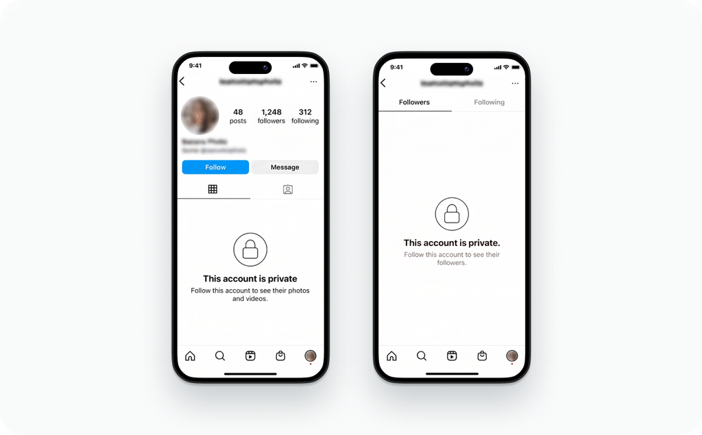 A follower count and a followers list are separate Instagram elements.