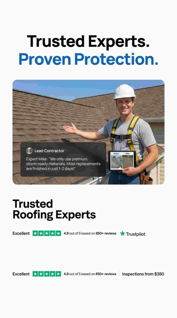 Roofing ad Zeely AI example