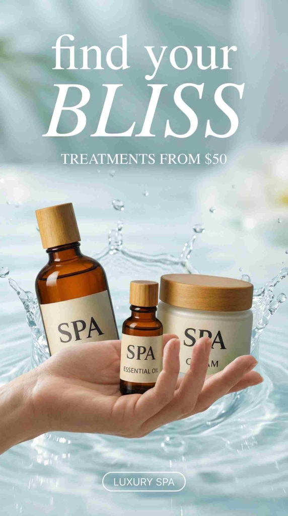 Spa salon ad example by Zeely AI