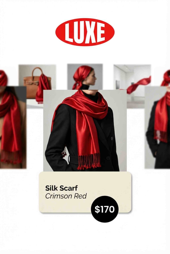 Scarf ad example by Zeely AI