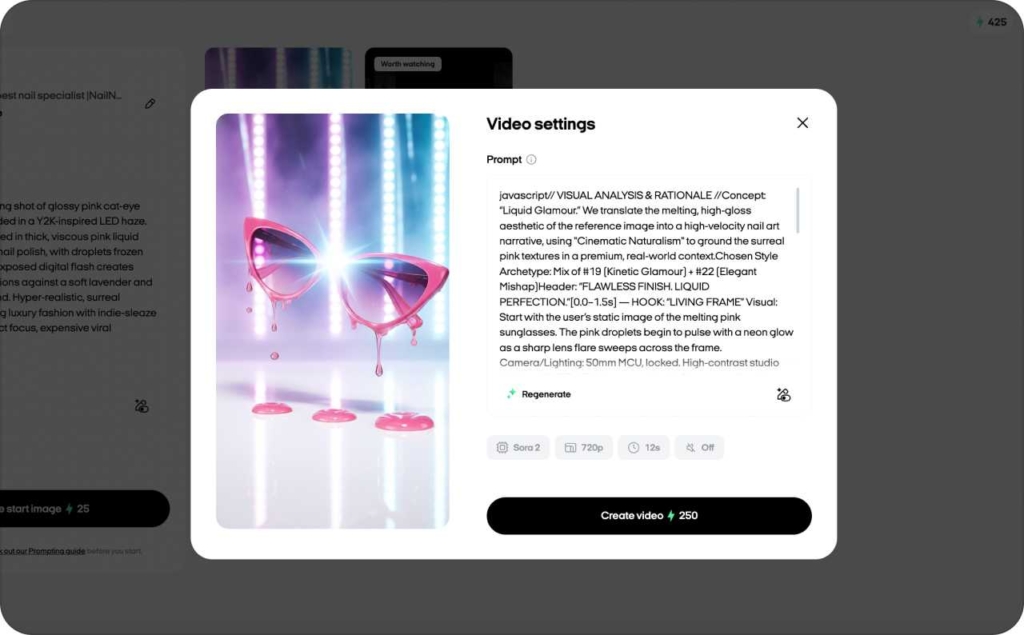 Image and prompt for video generated by Zeely