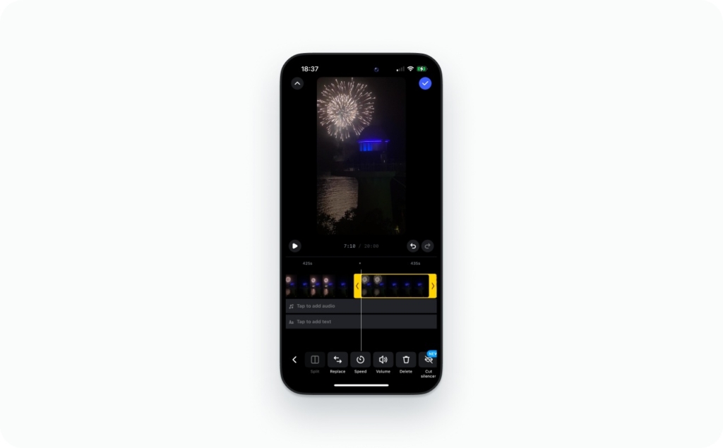 Instagram Reels trim in editing mode screenshot