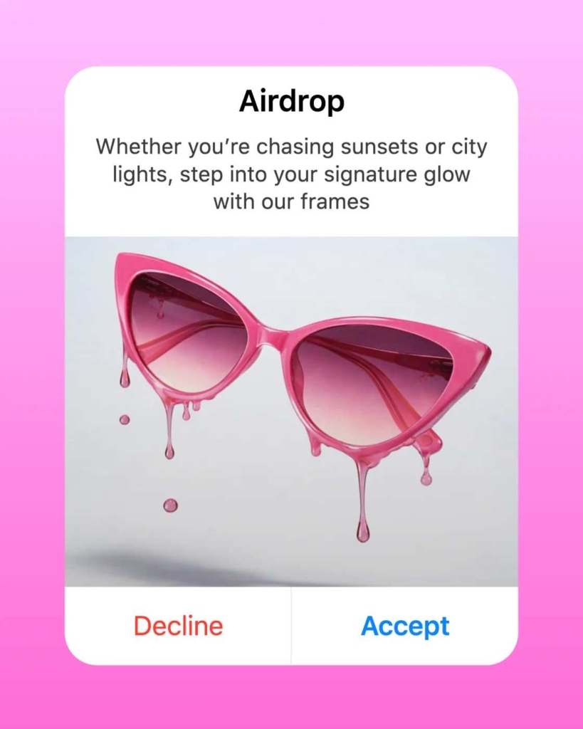 Zeely AI ad example of sunglasses