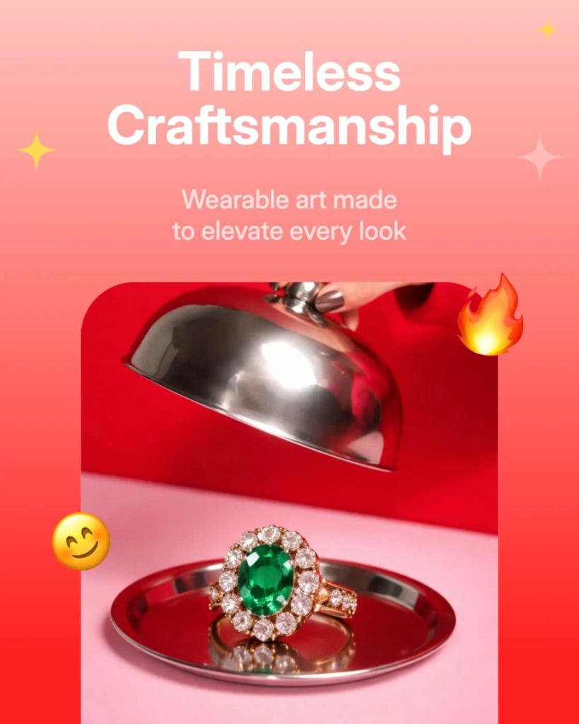 Zeely AI static ad of the ring example