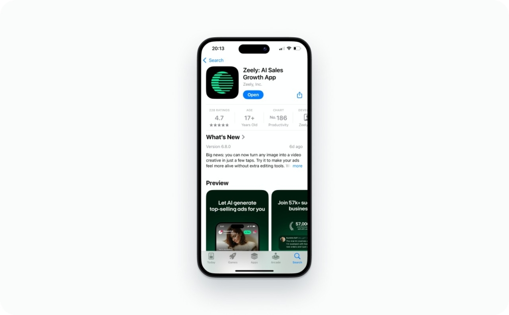 Zeely App Download from Apple Store screenshot