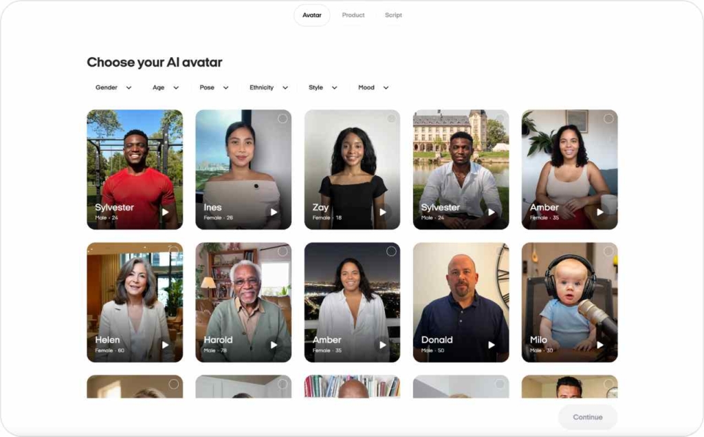 Zeely AI avatars screenshot