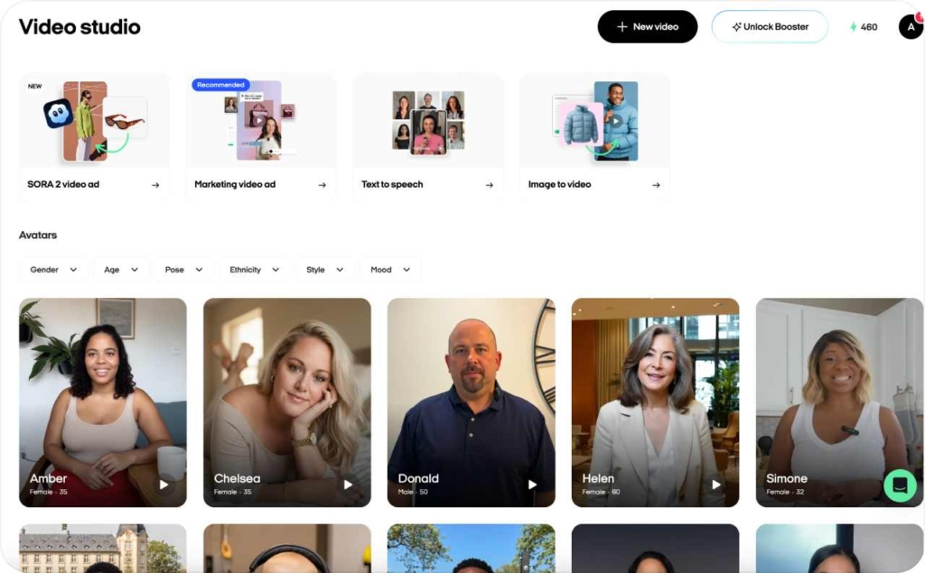 Zeely AI video studio screenshot