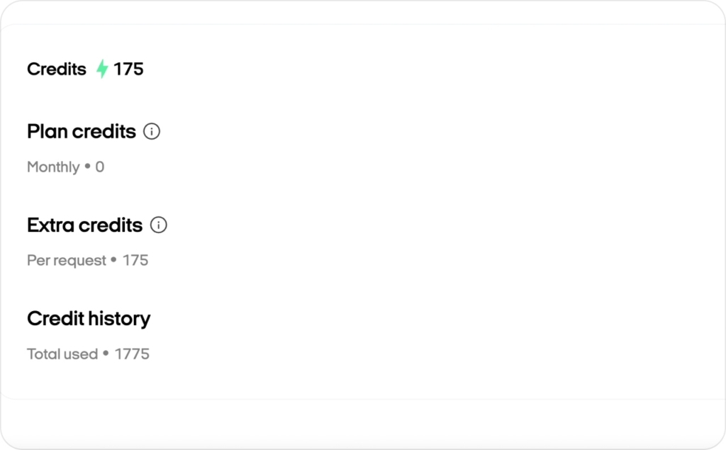 Zeely Credits quantity screenshot