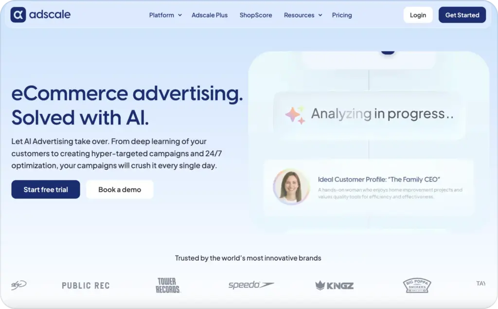 AdScale landing page