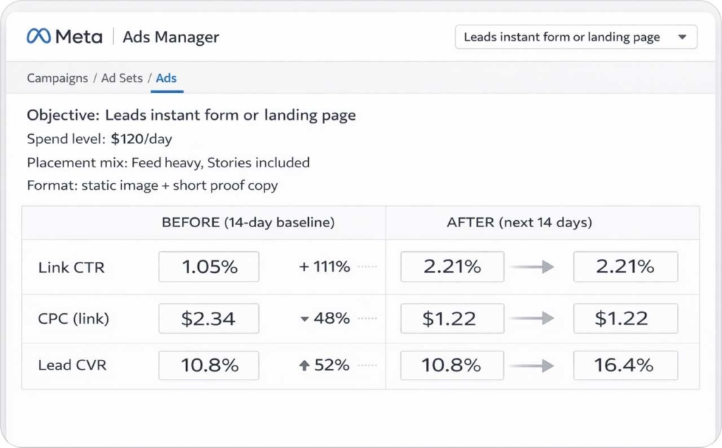 Case study 2: Lead gen cold to warm retargeting example