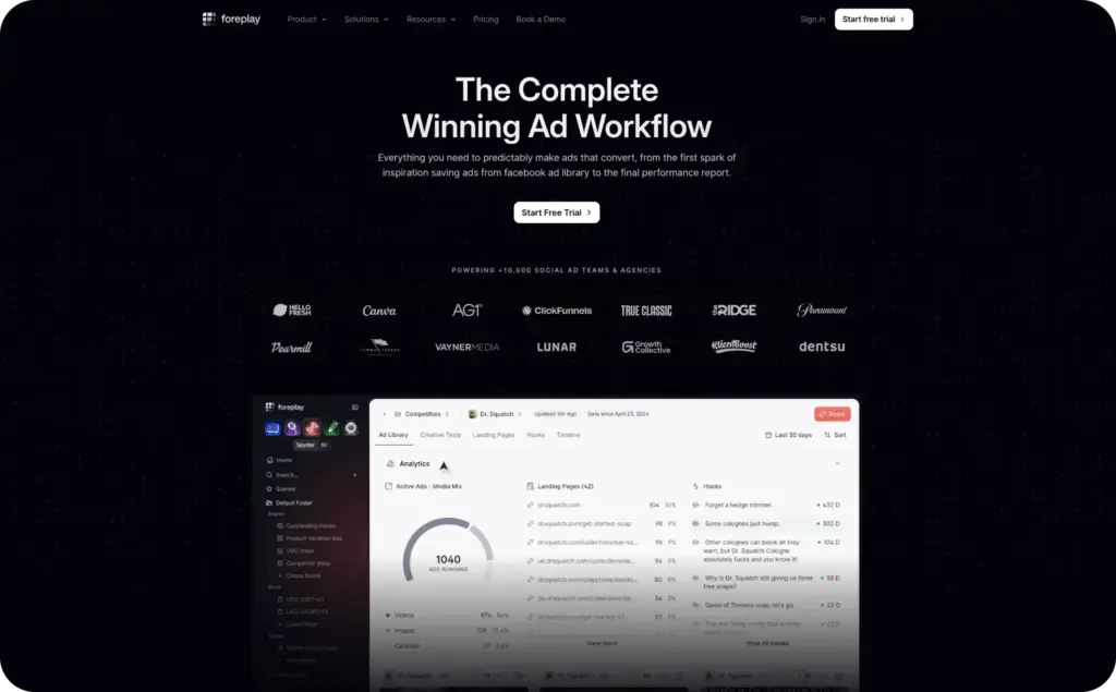 Foreplay landing page