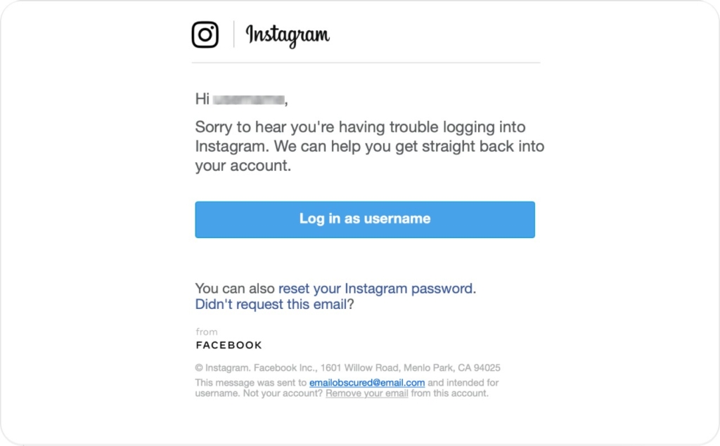 Recover email screenshot