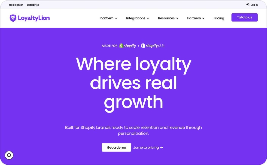 LoyaltyLion landing page screenshot