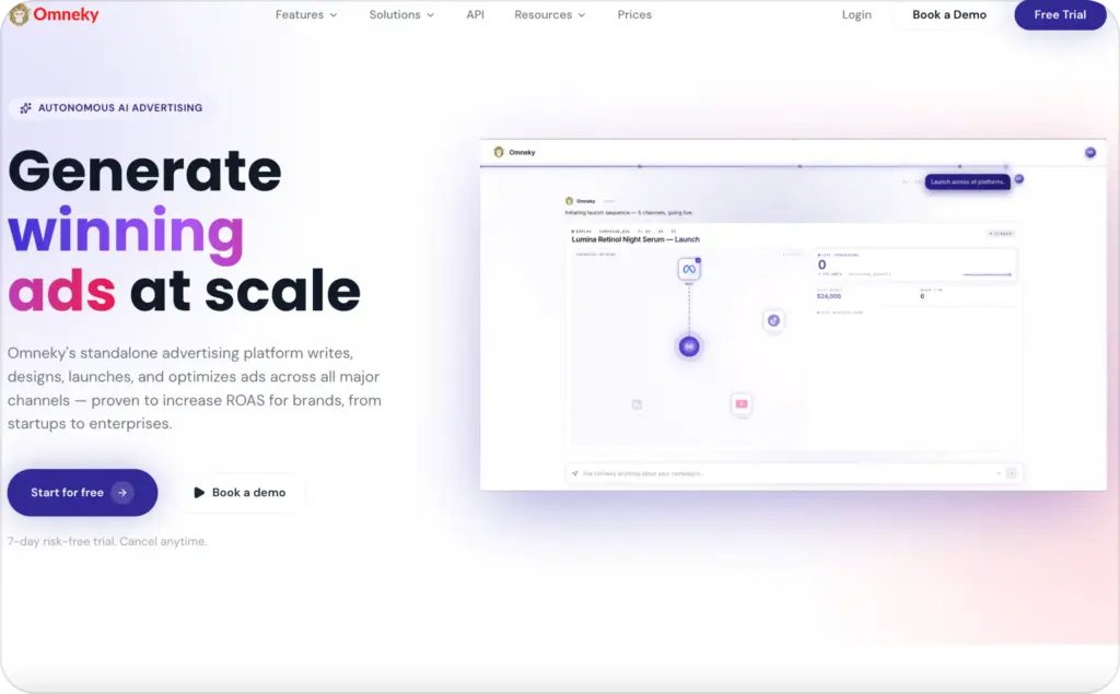 Omneky landing page