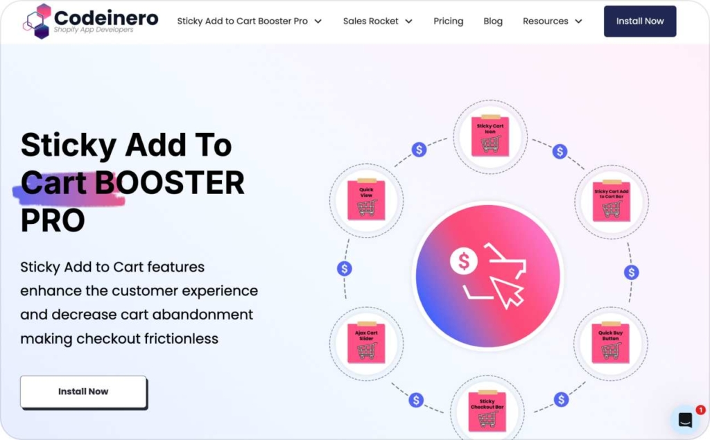 Sticky Add to Cart Booster Pro landing page screenshot