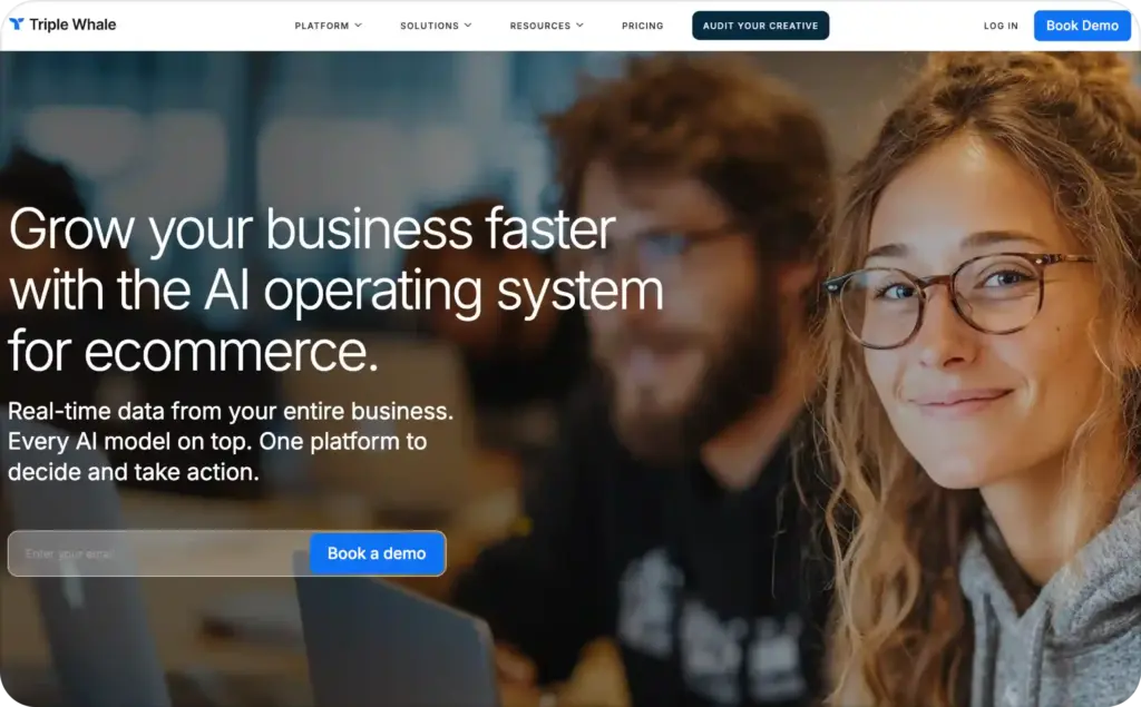 Triple Whale landing page screenshot