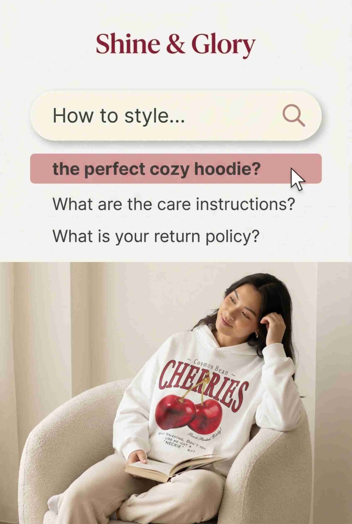 Zeely AI ad example of a hoodie