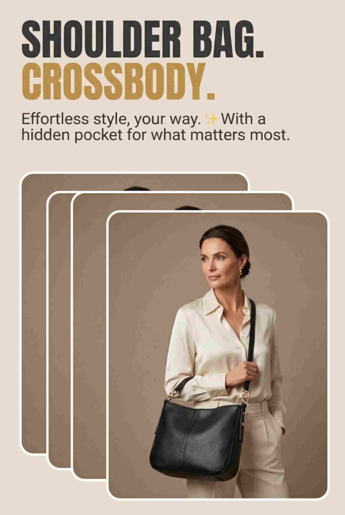 Zeely AI ad of a crossbody bag example