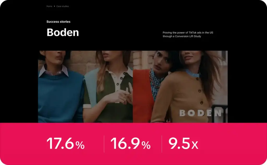 Boden UGC video ad example