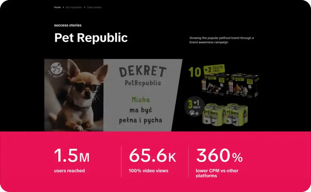 Pet Republic UGC video ad example