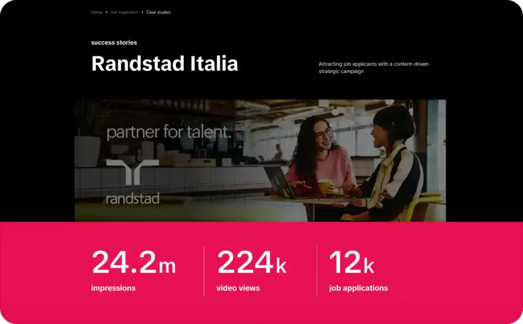 Randstad Italia UGC video ad example