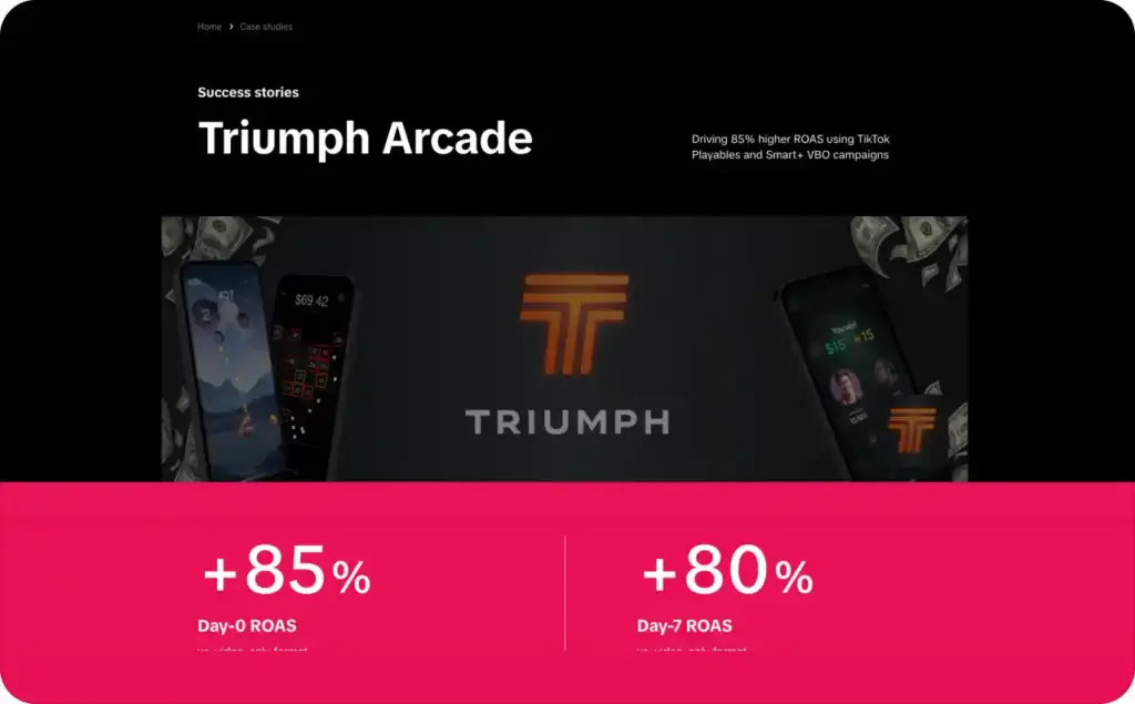 Triumpth Arcade UGC video ad example