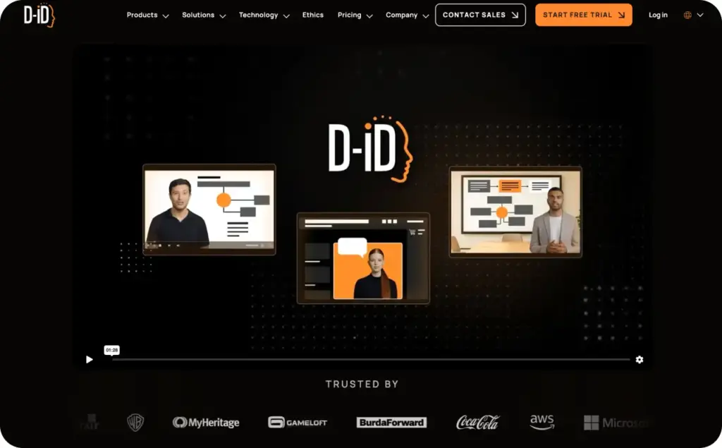 D-ID landing page screenshot