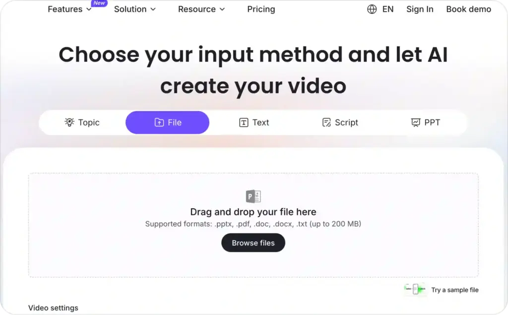 Leadde landing page screenshot
