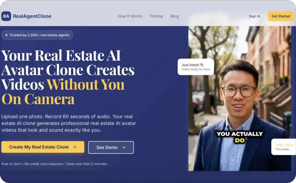 RealAgentClone landing page screenshot