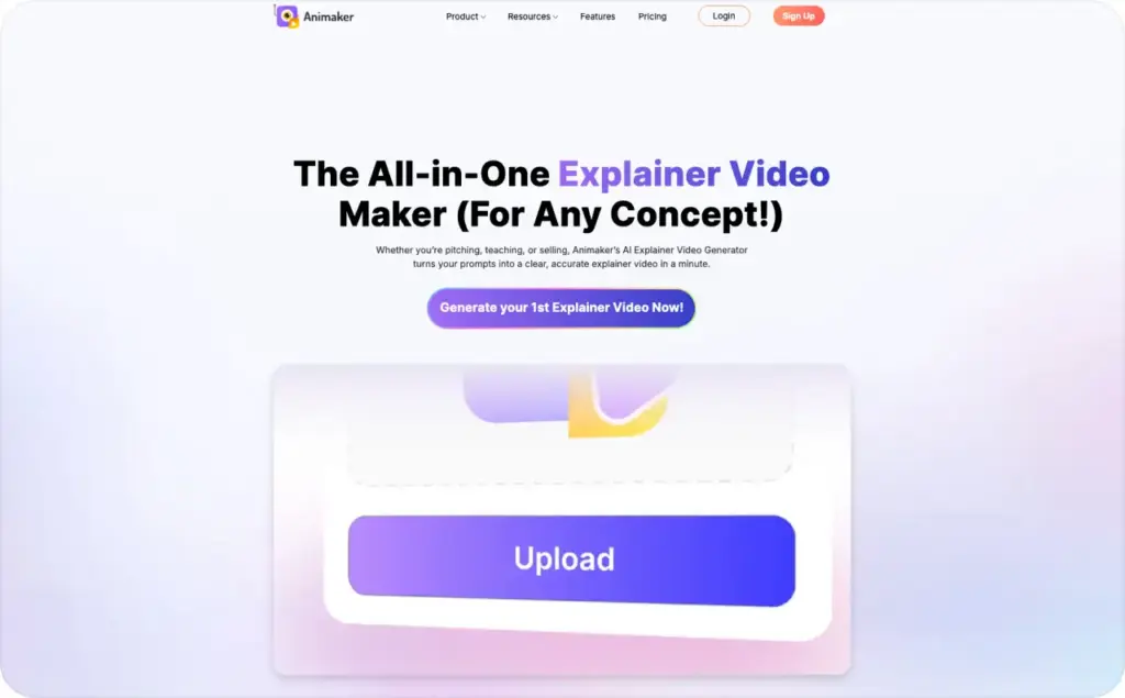 Animaker landing page