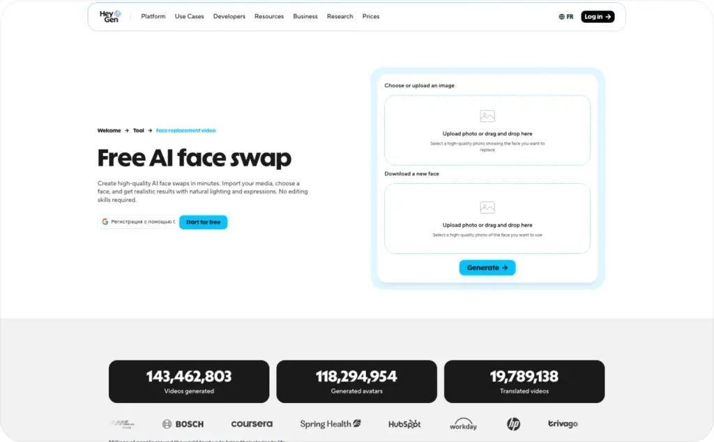 HeyGen free AI face swap