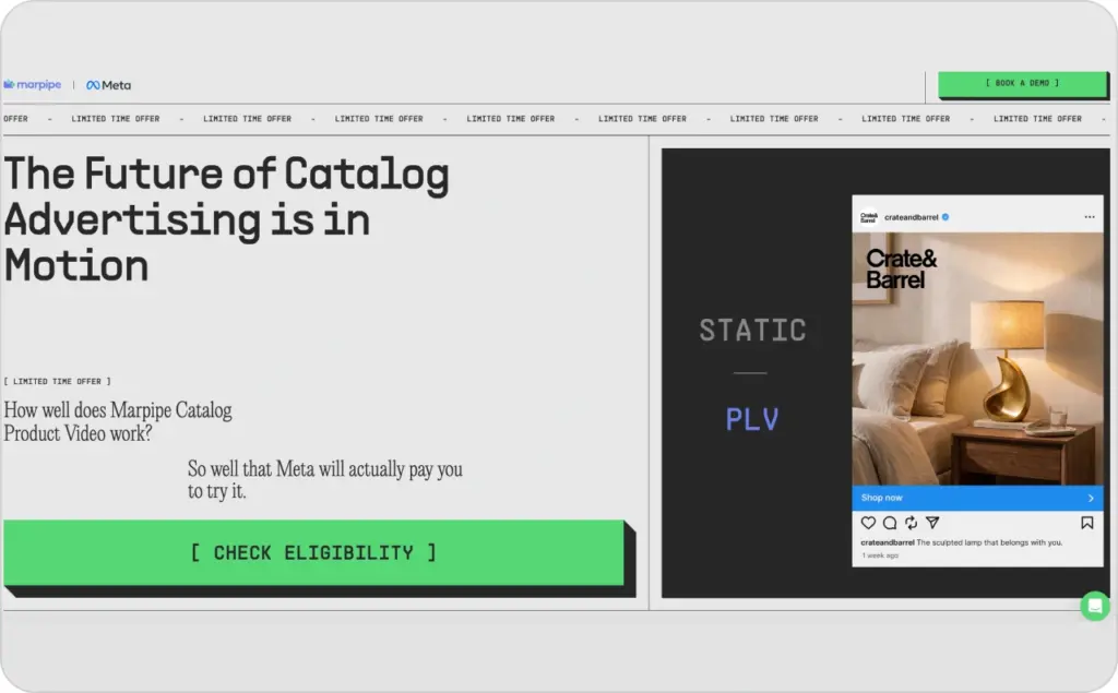 Marpipe x Meta landing page