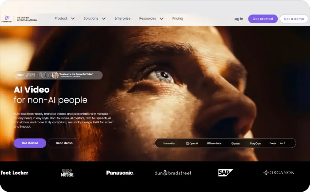 Powtoon landing page