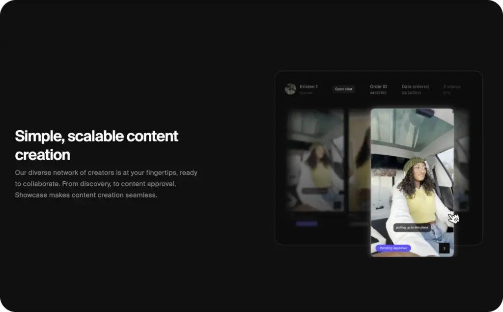 Showcase landing page