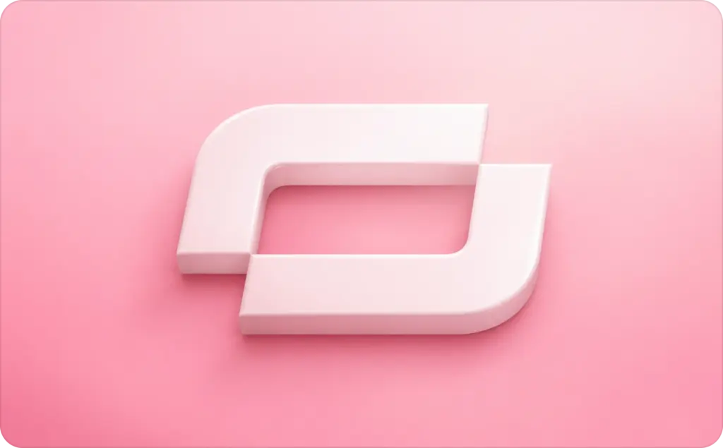 Synthesia logo on soft pink background