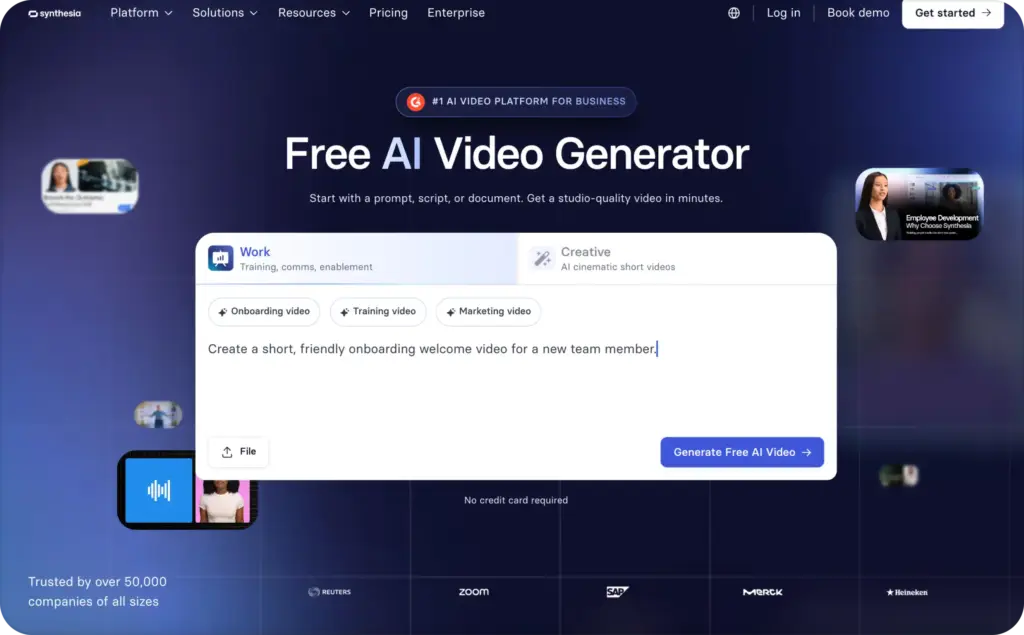 Synthesia AI video generator