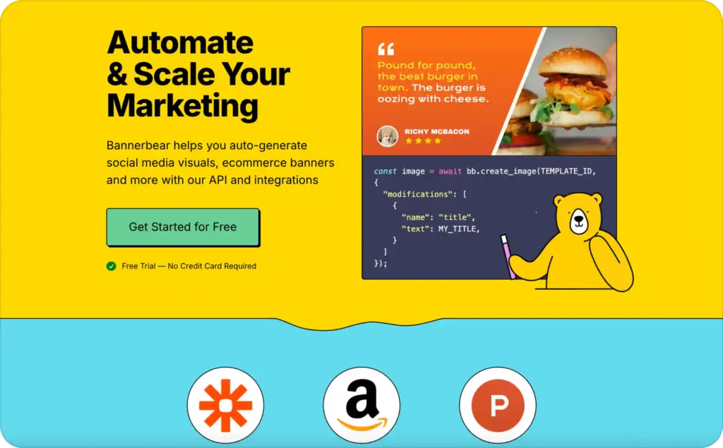 Bannerbear landing page screenshot