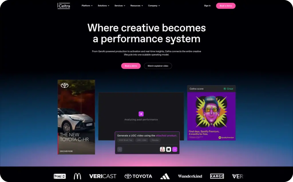 Celtra landing page screenshot
