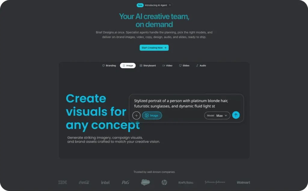 Designs.ai landing page