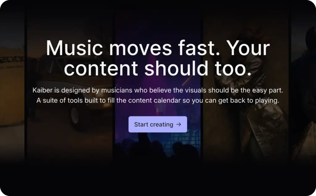 Kaiber landing page