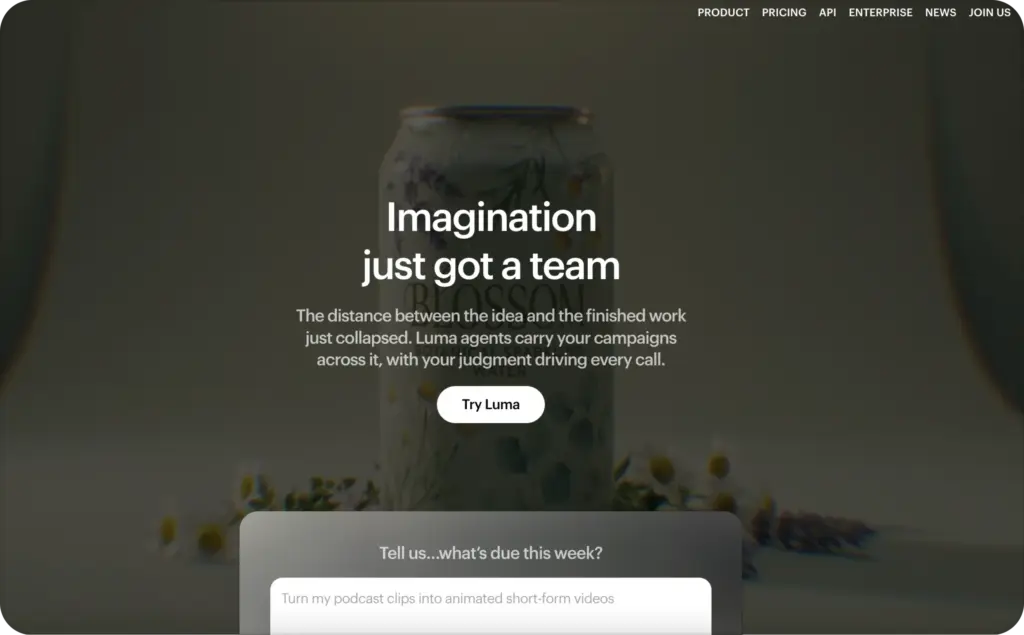 Luma landing page