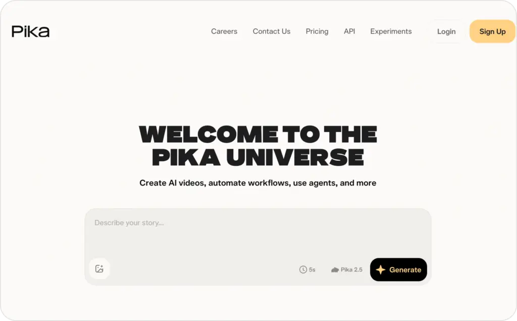 Pika landing page