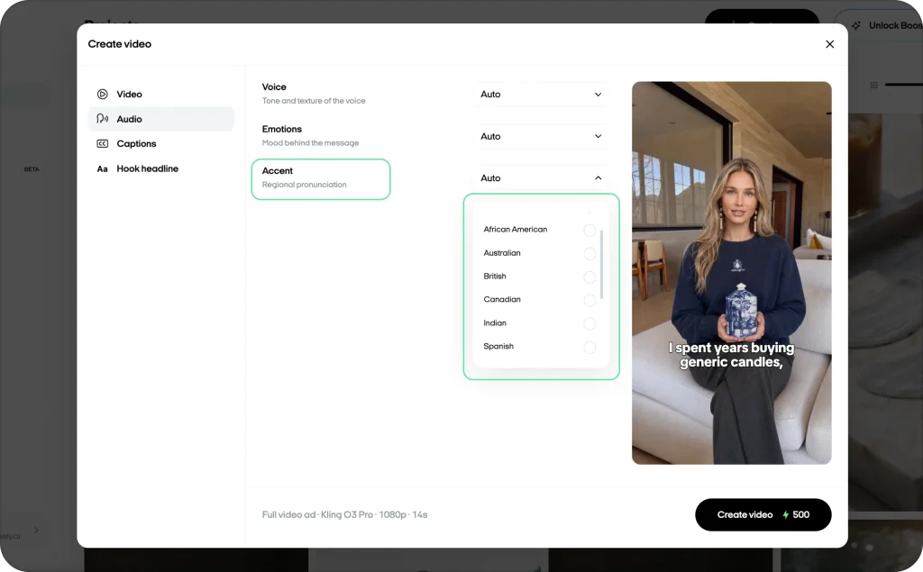 Zeely AI avatars accents