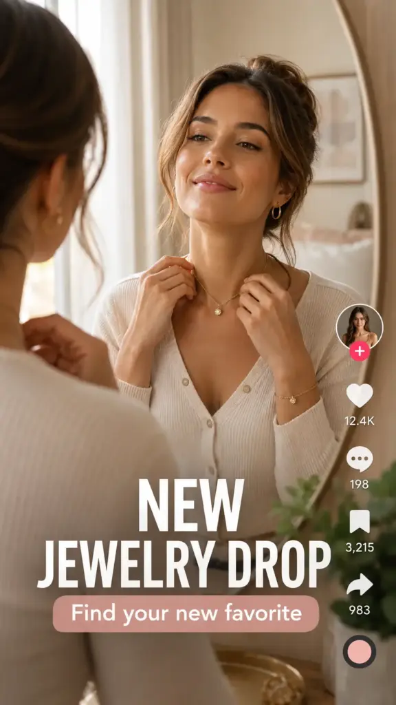 TikTok-style jewelry static ad example
