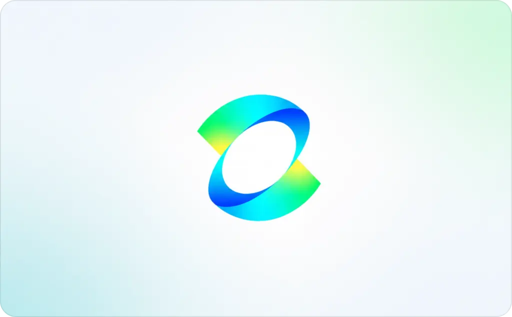 Kling AI Video Ads logo centered on a soft white, light-blue, and pale-green gradient background.
