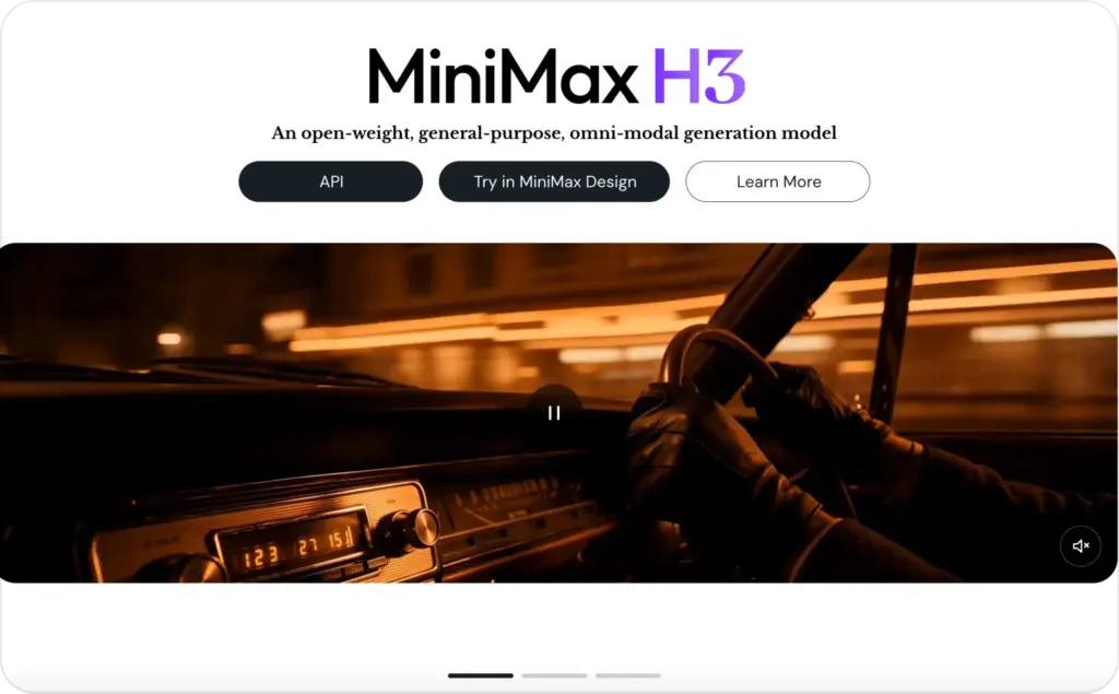 MiniMax landing page