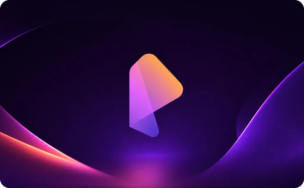 PixVerse logo centered on a stylish modern purple gradient background with glowing neon waves and vibrant pink, orange, and violet accents.