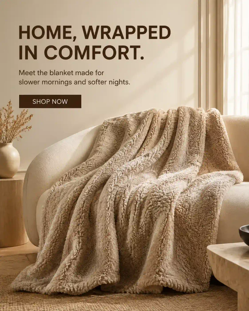 Nano Banana pro Image ad of blanket