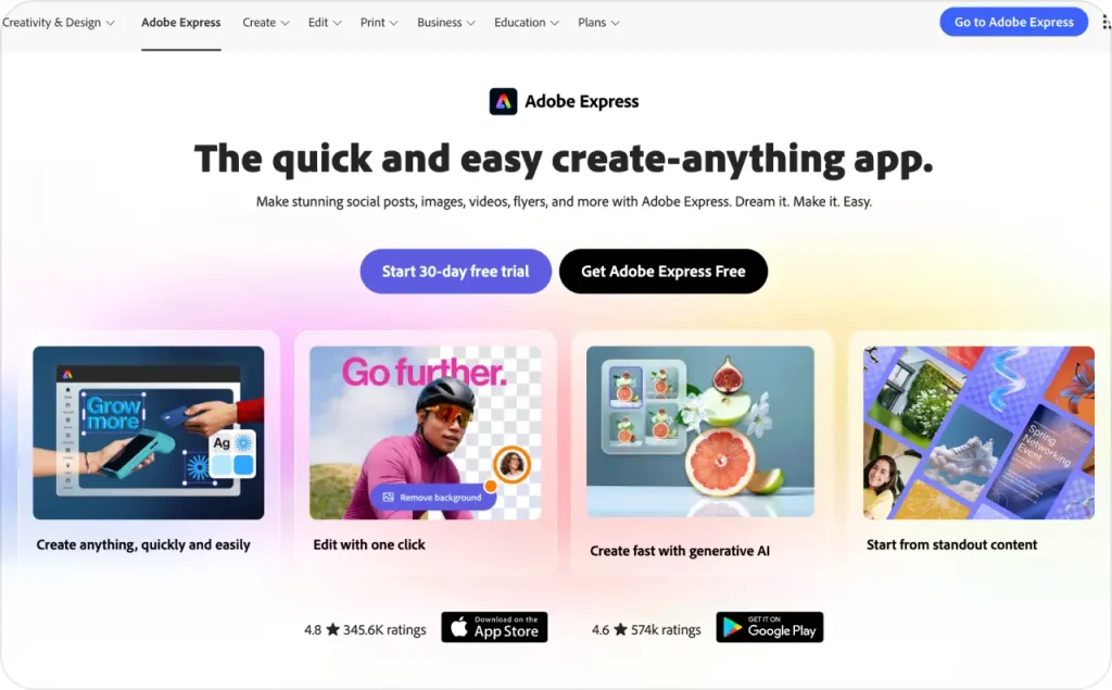 Canva AI landing page